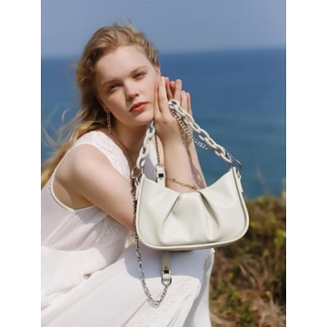 Chic Cream Clutch Purse - Versatile Shoulder Bag for Women