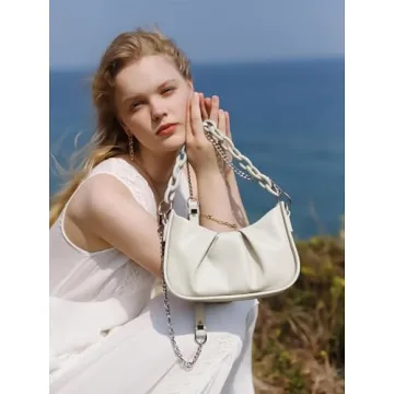 Chic Cream Clutch Purse - Versatile Shoulder Bag for Women