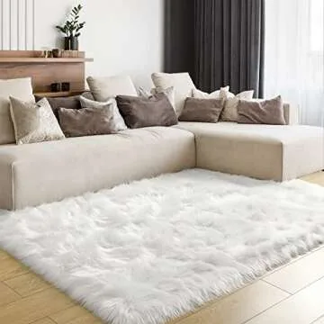 LOCHAS Soft Fluffy Faux Fur Rug - Luxury Faux Sheepskin 4x6 Feet for Home Decor
