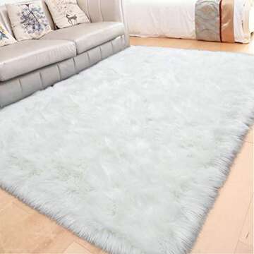 LOCHAS Soft Fluffy Faux Fur Rug - 4x6 ft Washable Luxury