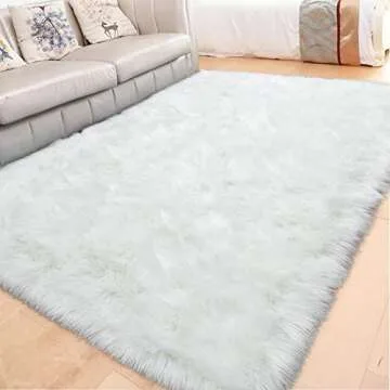 LOCHAS Soft Fluffy Faux Fur Rug - 4x6 ft Washable Luxury