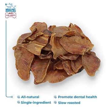 GigaBite Roasted Pig Ears for Dogs, Natural and Healthy Chews, Treats in Whole, Slices, or Sticks, S...