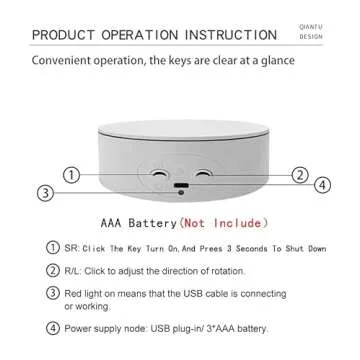 ZLMONDEE Rotating Display Stand ,5.2" 4.4lb Load Cup Display Stand Turner For Tumblers, Spinning Display Stand,Motorized Tumbler Display Turner For Glitter Cups Photography Small Arts Pruducts (White)