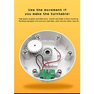 ZLMONDEE Rotating Display Stand ,5.2" 4.4lb Load Cup Display Stand Turner For Tumblers, Spinning Display Stand,Motorized Tumbler Display Turner For Glitter Cups Photography Small Arts Pruducts (White)