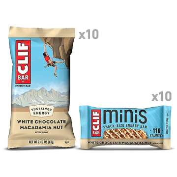 CLIF BAR - White Chocolate Macadamia Nut Flavor - Full Size and Mini Energy Bars - Made with Organic...