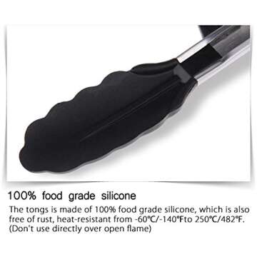 GEEKHOM Barbecue Tongs 16-Inch Extra Long Grilling Tong for Cooking with Silicone Tips and Locking Head, Non-Slip Non-Stick Kitchen Tong BBQ Tool for Grills Smokers Salad