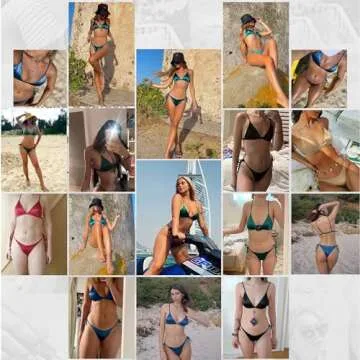 Stylish ZAFUL Women’s Silky Shiny Bikini Set for Summer Fun