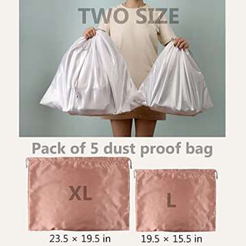 SunForMorning Silk Dust Bags for Purses and Shoes 5 Pack