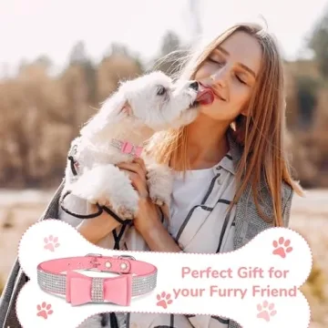Elegant Crystal Dog Collar with Bow Tie for Small Dogs