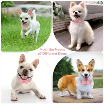 Elegant Crystal Dog Collar with Bow Tie for Small Dogs