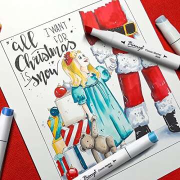 Bianyo 72A Alcohol Markers Set, 72 Primary Color Alcohol-Based Ink Dual Tip Bullet & Chisel Art Markers Set with Black Bag for Artist, Professionals, Students, Designers