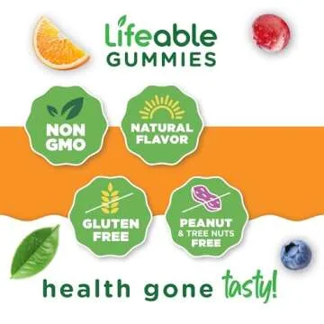 Lifeable Calcium with Vitamin D3 Gummies | Calcium 500 mg D3 1000 IU | Great Tasting Bone Strength Supplements | for Bone Health | Calcium Gummies for Women, Men | 60 Gummies