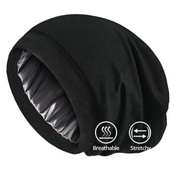 Stylish Cozy Satin Lined Slouchy Beanie for Hair Care