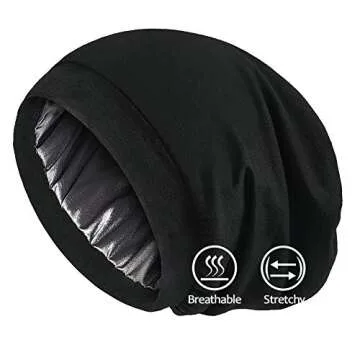 Stylish Cozy Satin Lined Slouchy Beanie for Hair Care