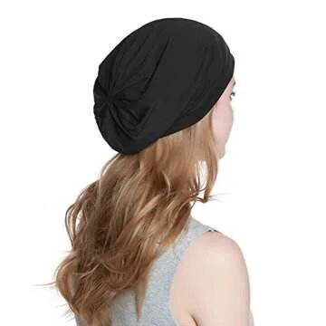 Stylish Cozy Satin Lined Slouchy Beanie for Hair Care