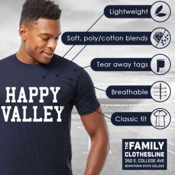 Penn State Officially Licensed Adult Block Happy Valley Short Sleeve Tshirt XL Graphite Heather Grey