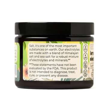 Santa Cruz Paleo Electrolyte Powder Lemon Lime with Himalayan & Sea Salt, Magnesium, Potassium, Sugar-Free, 30 Servings