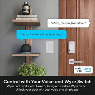 Wyze WiFi & Bluetooth Enabled Smart Door Lock, Wireless & Keyless Entry, works with Amazon Alexa & Google Assistant, Fits on Most Deadbolts, Includes Wyze Gateway - A Certified for Humans Device