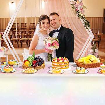 Riakrum Pastel Rainbow Tablecloths for Parties 3 Pcs