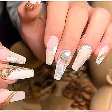 500 Pcs White Pearls Heart Nail Charms Mixed Styles Flatback Heart Cute Assorted Pearls Heart Beads 3D Nail Art Charms Crafts Embellishments for Nail Art DIY Crafts Accessories Scrapbook