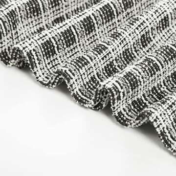 Women Tweed Plaid Skirts High Waist Short Mini Skirt for Fall Casual Bodycon Skirts Black