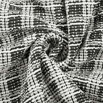 Women Tweed Plaid Skirts High Waist Short Mini Skirt for Fall Casual Bodycon Skirts Black