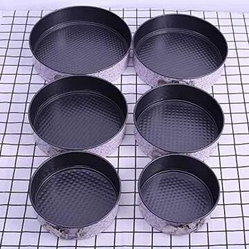 Non-stick Springform Pan Set,7 Sizes of High-carbon Steel Cake Pans, Leak-proof Bakeware Cheesecake Pan with Quick Release Clips & Removable Bottom (Set-1)