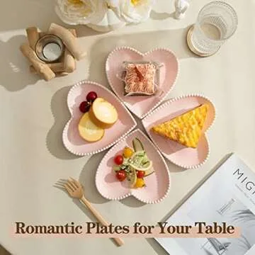 BABALIU Heart-Shaped Plates Set for Charming Gatherings