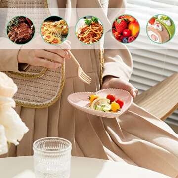 BABALIU Heart-Shaped Plates Set for Charming Gatherings