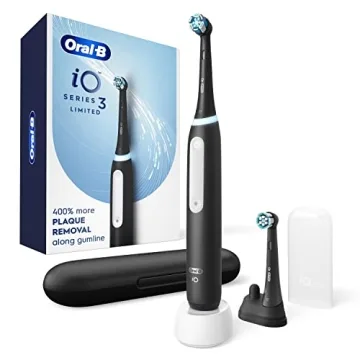Oral-B iO Deep Clean Rechargeable Electric Powered Toothbrush, Black with iO Series 3 Limited, 2 Bru...