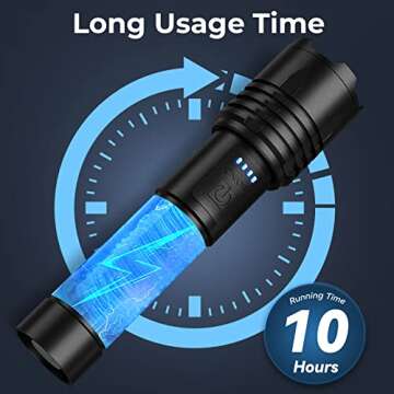 Alicegirl Rechargeable 990000 High Lumens LED Flashlights 2 Pack, Super Bright Flashlight with 3 Modes, IPX6 Waterproof, Powerful Handheld Flash Light for Home Camping Emergency (Black)