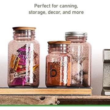 Ball Jar Rose Vintage Regular Mouth Quart Canning Jars, 4-Pack, 4 Pack
