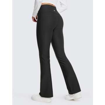 CRZ YOGA Womens Fleece Lined Flare Leggings 31" Bootcut Yoga Pants Tummy Control Winter Thermal Warm...