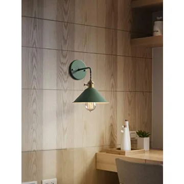 iYoee Wall Sconce Lamps with On Off Switch in Green Macaron