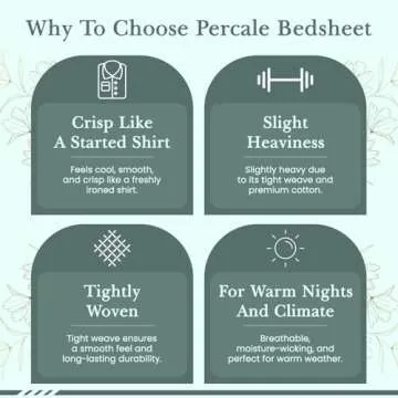 Feather & Stitch Softest 100% Cotton Sheets, 300 Thread Count Percale Weave Bedding, 16" Deep Pocket, Cooling Sheets, Breathable Bed Set, Hotel Premium Quality (Queen, Floral)