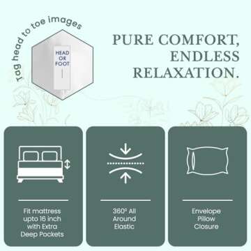 Feather & Stitch Softest 100% Cotton Sheets, 300 Thread Count Percale Weave Bedding, 16" Deep Pocket, Cooling Sheets, Breathable Bed Set, Hotel Premium Quality (Queen, Floral)