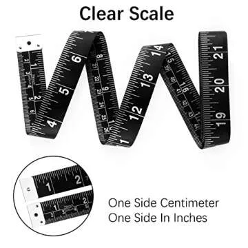 REIDEA Clothing Measure Tape Dual Sided, 79in/200cm Soft Fabric Tape Measure for Body Measurement Fitness, Weight Loss, Measuring Waist, Thighs, Arms, Sewing Clothing Tailor, Black