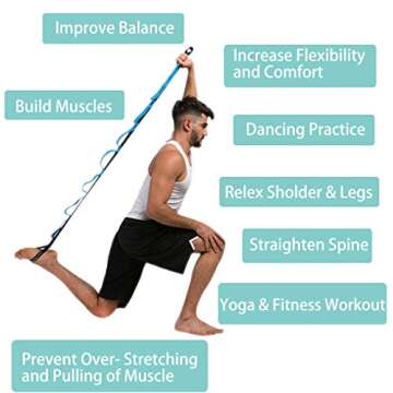Yoga Stretch Out Hamstring Strap, Multi Loops Adjustable Exercise Band for Stretching, Physical Ther...