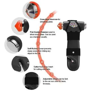 THINKWORK Car Safety Hammer: 3-in-1 Emergency Escape Tool for Every Vehicle