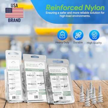 Premium Splitting Nylon 66 Self-Drilling Drywall Anchors and Screws Kit | Used On Drywall, Plaster B...