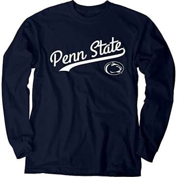 Blue 84 Men's Penn State Nittany Lions Long Sleeve T-Shirt Cursive Team Color, Team Color, Medium
