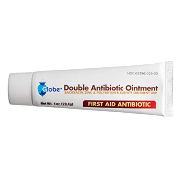 Globe First Aid Topical Antibiotic Ointment with Bacitracin Zinc & Polymyxin B Sulfate, Infection Protection & Wound Care Without Neomycin 1 oz Tube