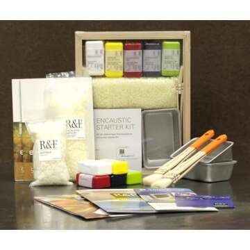 R&F Handmade Paints - Professional Encaustic Paint - Starter Kit, 14 Piece Set