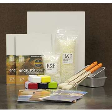 R&F Handmade Paints - Professional Encaustic Paint - Starter Kit, 14 Piece Set