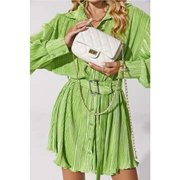 LL LOPPOP Split Leather Crossbody Bags for Women,Trendy Quilted Purse,Small Shoulder Bag with Adjustable Chain Strap 203802A