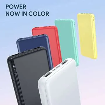 Portable Charger 2-Pack 10000mAh Power Bank High Capacity Power Bank Ultra Slim External Phone Battery Pack with Dual Input & Output for iPhone 12 Pro, Galaxy S10, Pixel 4