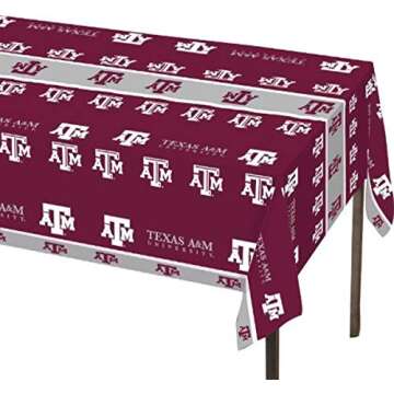 Creative Converting Texas A and M University Theme Plastic Tablecloth, Aggies