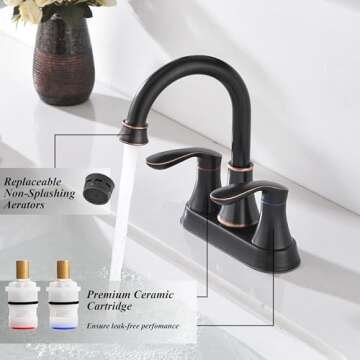 Modern Lead-Free Oil Rubbed Bronze Bathroom Faucet