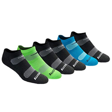 Saucony Men's RunDry Mesh Ventilating Comfort Fit No-Show Socks for Optimal Performance