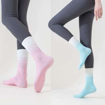 Ivyhouse Colorful Non Slip Pilates Yoga Socks for Women